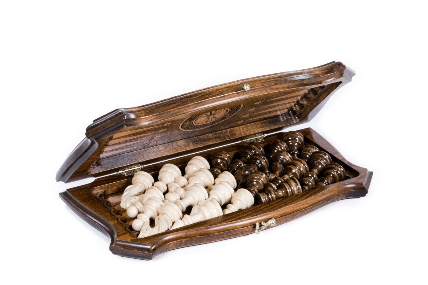 Carved Style Chess Set & Backgammon 40 cm | 15.7" - Unumperfectus