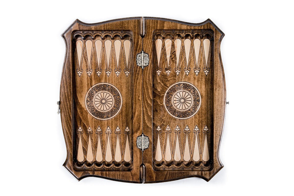 Carved Style Chess Set & Backgammon 40 cm | 15.7" - Unumperfectus