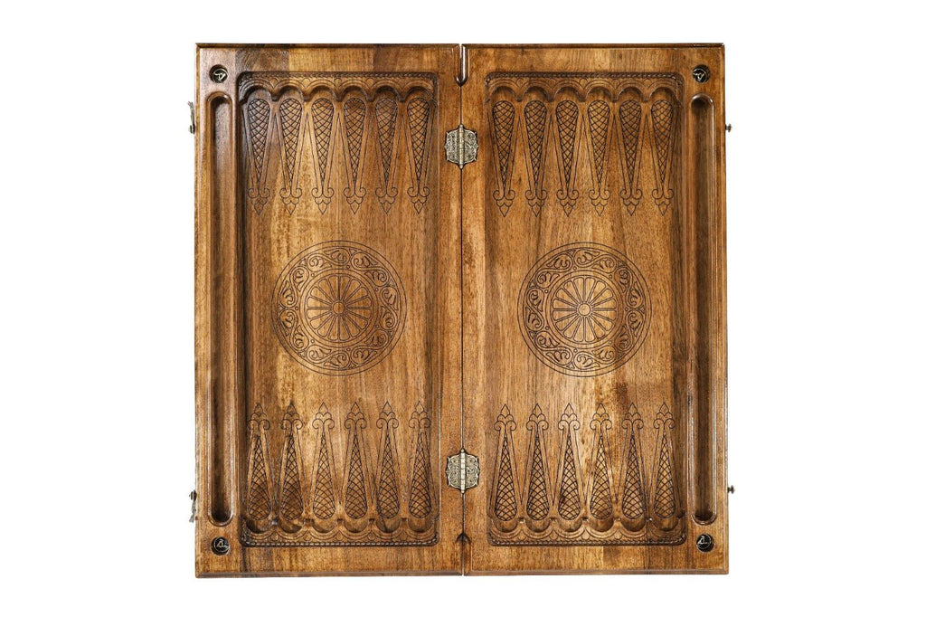Backgammon Board - Ornamental Heritage Wooden Design - Unumperfectus