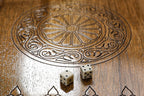 Ornamental Heritage Design backgammon board - close-up of the playing surface