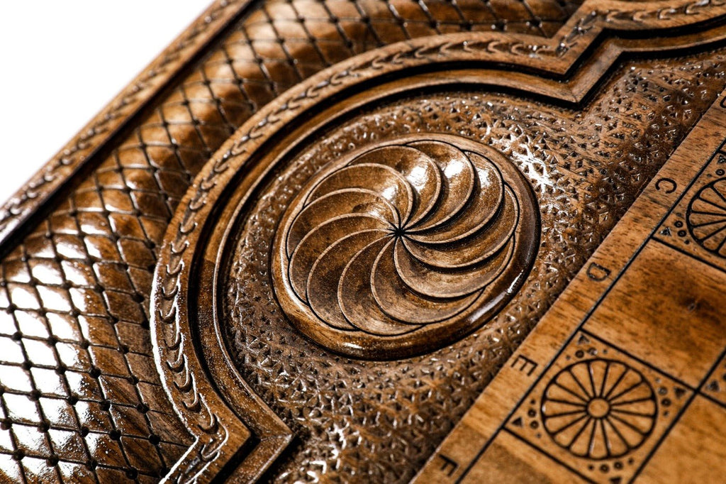 Backgammon Board - Ornamental Heritage Wooden Design - Unumperfectus