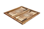 Interior view of the open board highlighting the polished playing surface and hand-carved pips.