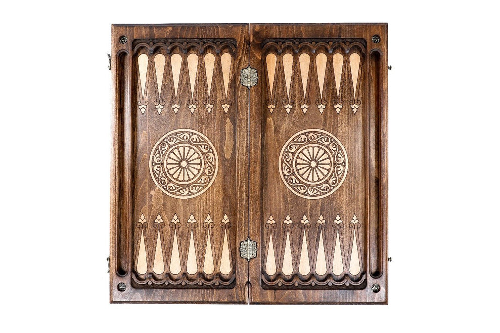 Backgammon Board - Garni Temple Classic Wooden Design - Unumperfectus