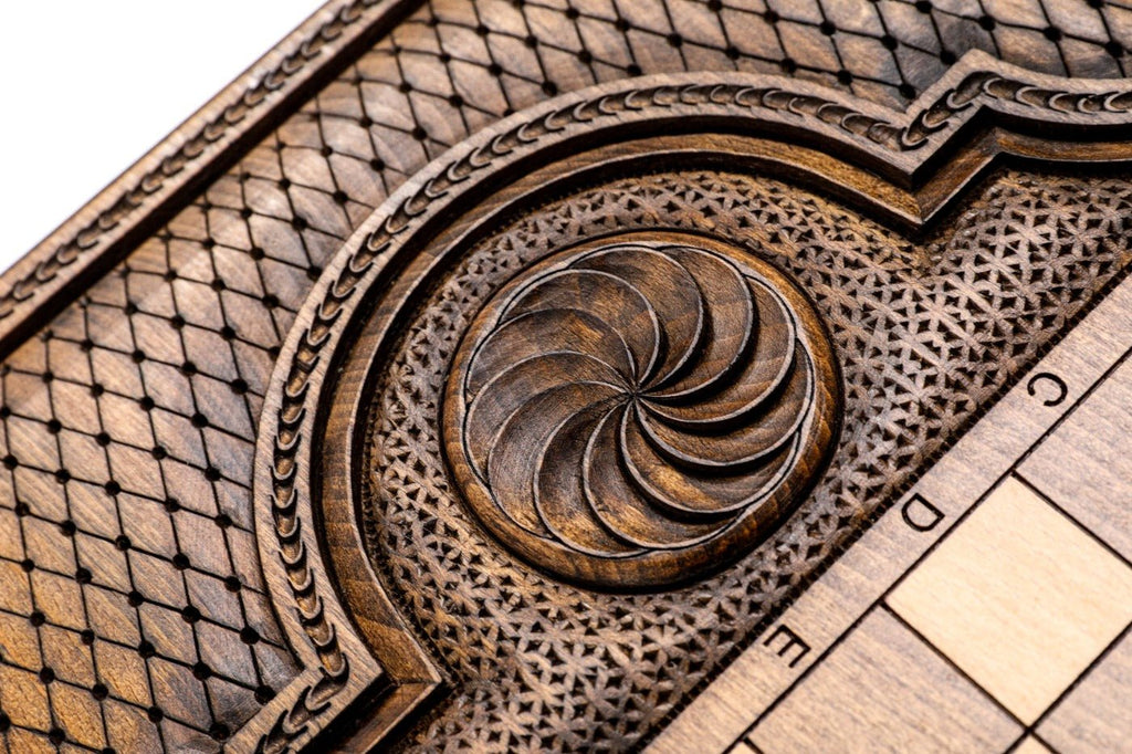 Backgammon Board - Garni Temple Classic Wooden Design - Unumperfectus
