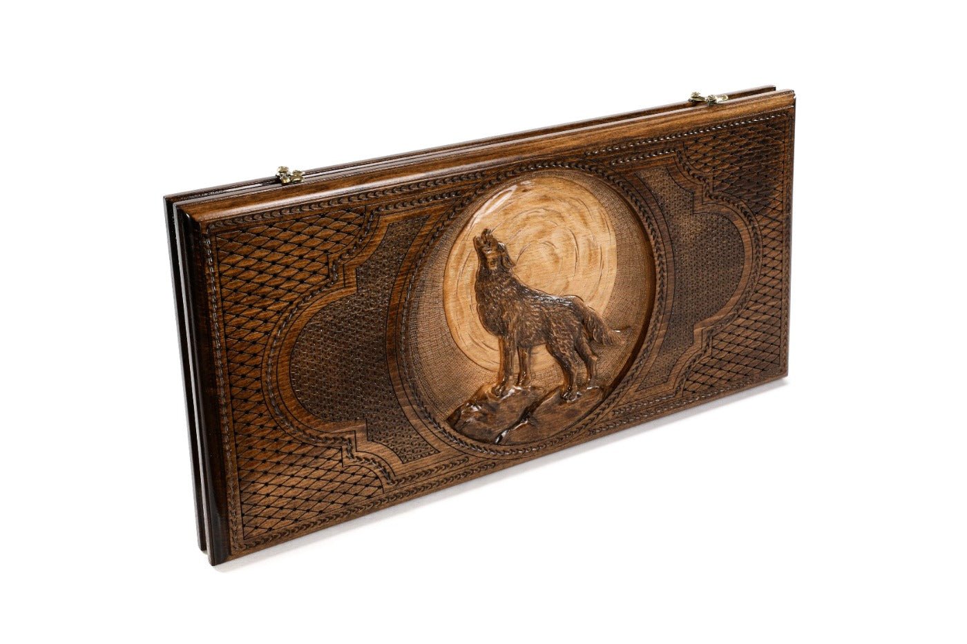 Backgammon Board - Wolf Classic Wooden Design - Unumperfectus