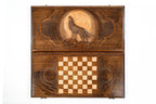 Wolf Classic Design backgammon board - detail of the wood grain and finish