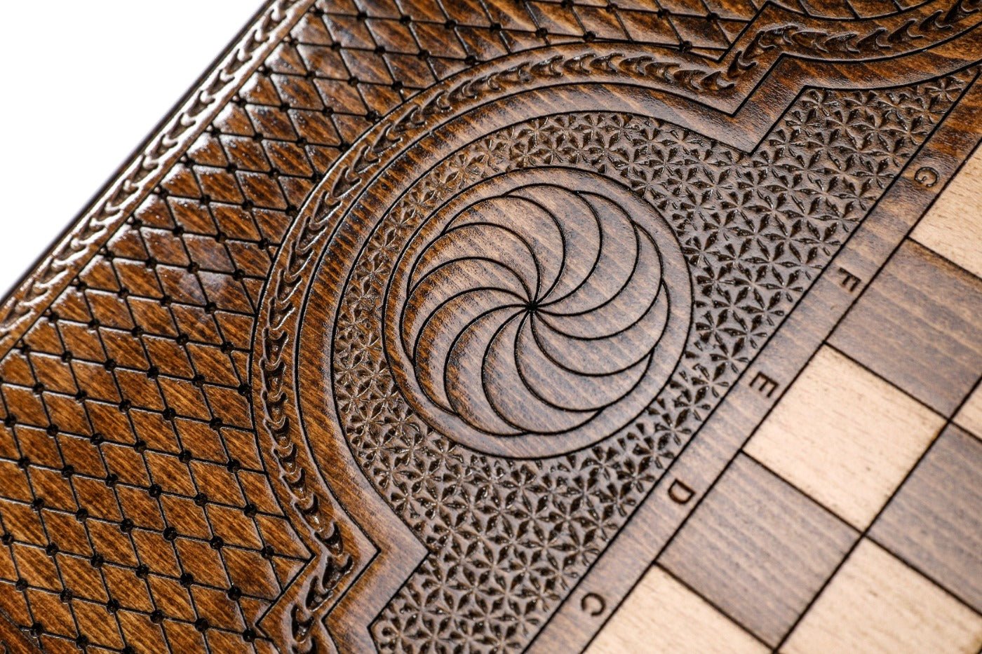 Backgammon Board - Wolf Classic Wooden Design - Unumperfectus