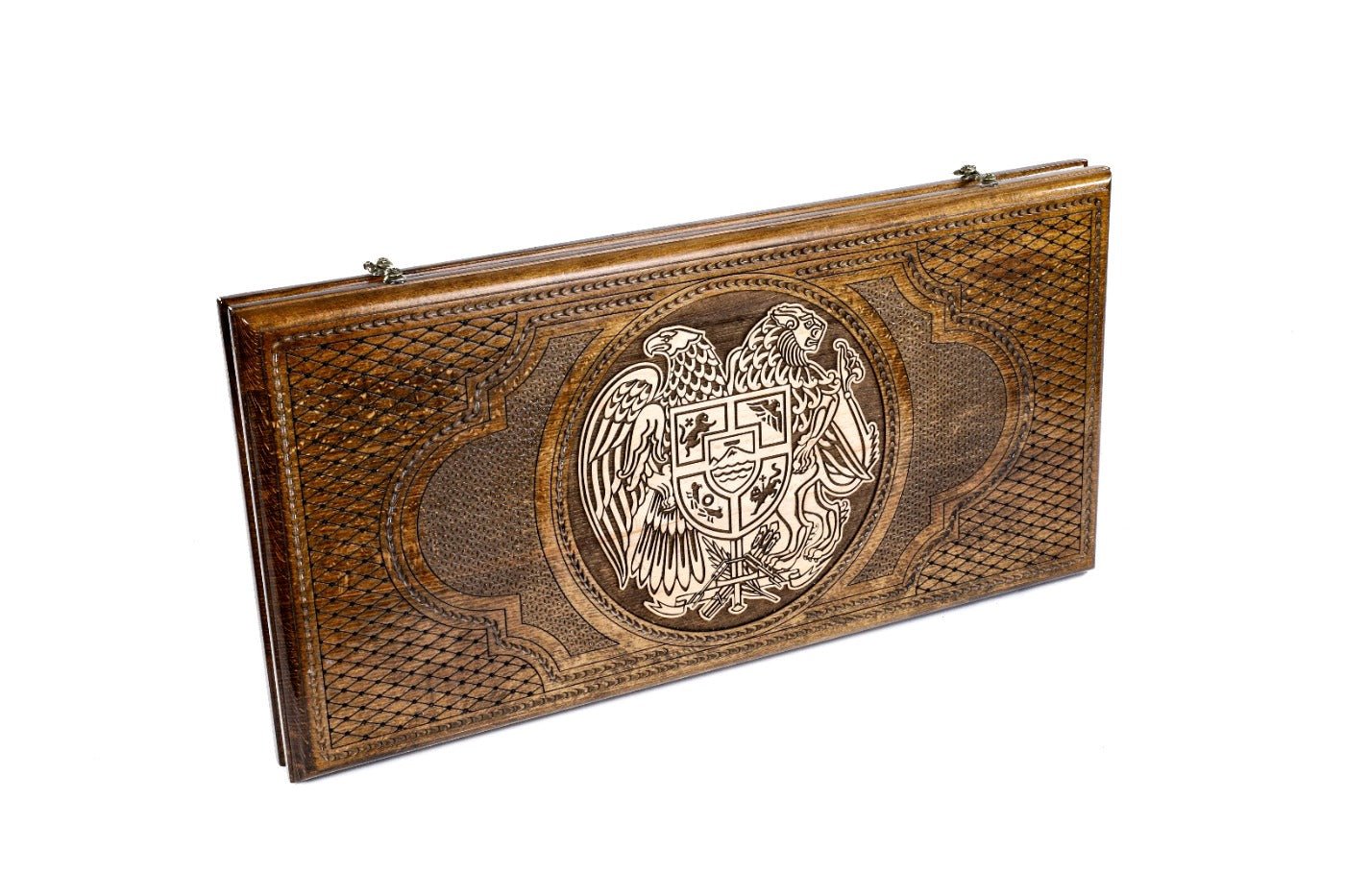 Backgammon Board - Armenia & Artsakh Coat of Arms Wooden Design - Unumperfectus
