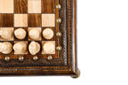 Luxury wooden chess set with protective carrying case included