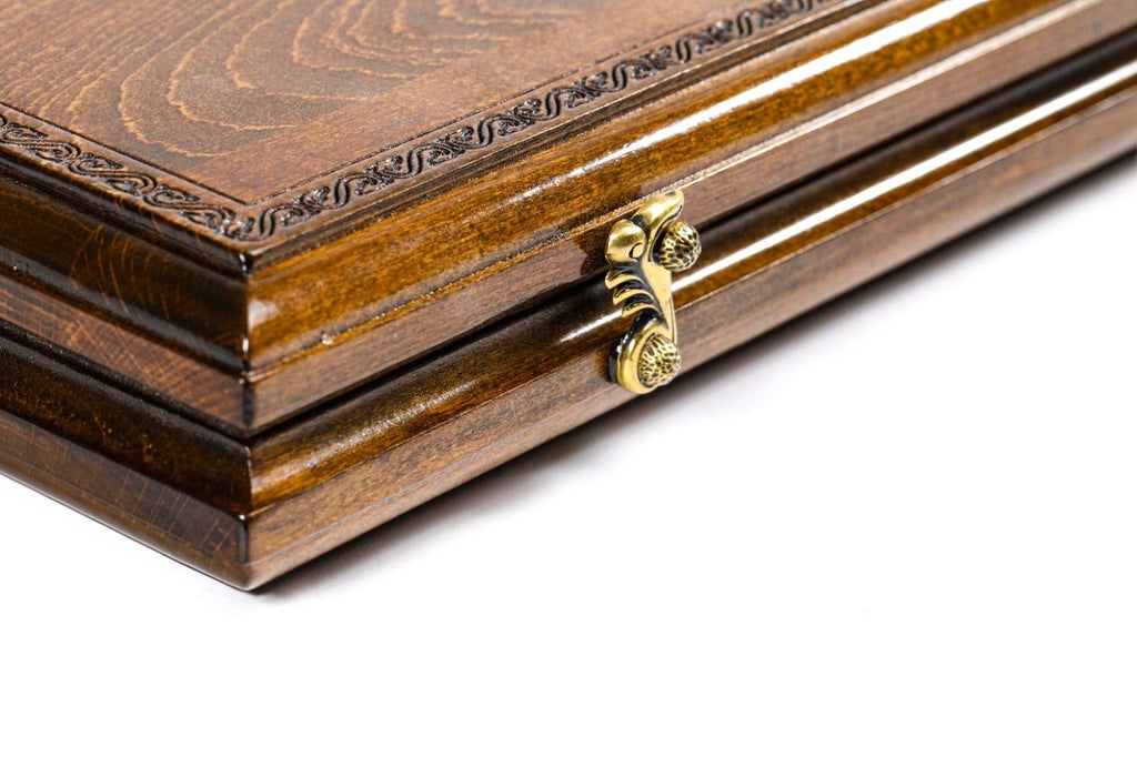Wooden Carved Backgammon Board Ornamental 23.6" | 60 cm - Unumperfectus