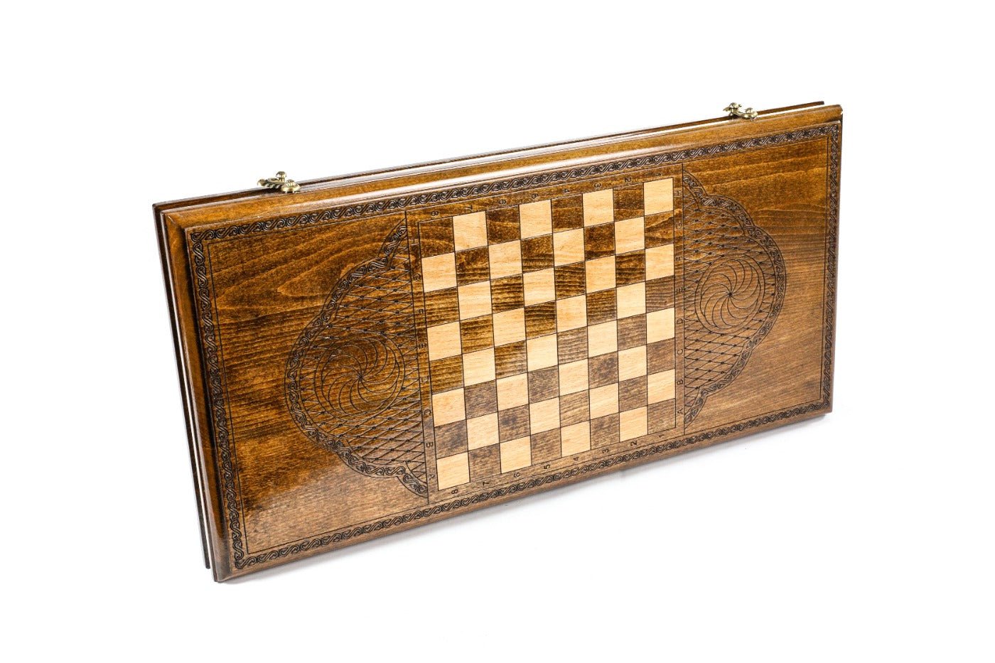 Wooden Carved Backgammon Board Ornamental 23.6" | 60 cm - Unumperfectus