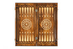 Carved Ornamental backgammon board - angled view