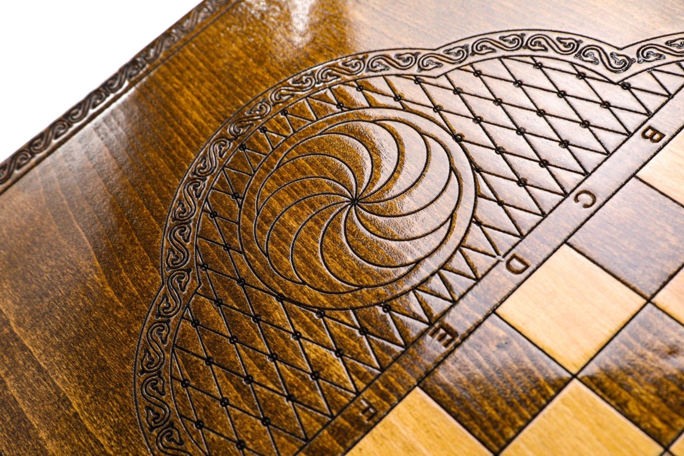 Wooden Carved Backgammon Board Ornamental 23.6" | 60 cm - Unumperfectus