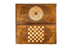 Carved Ornamental backgammon board - corner detail of the board