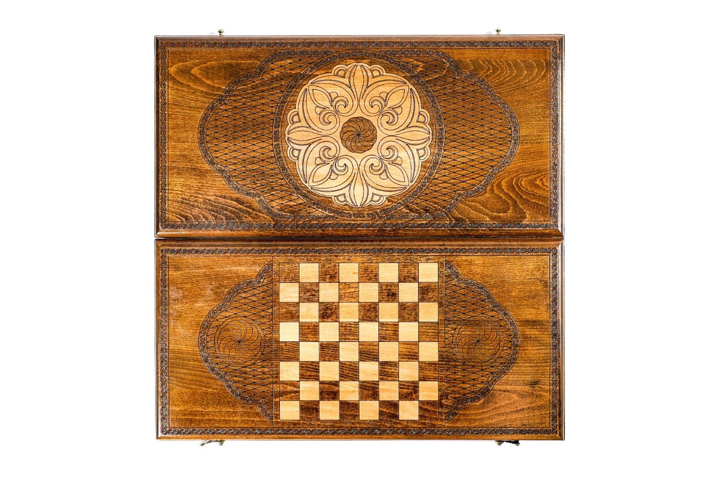 Wooden Carved Backgammon Board Ornamental 23.6" | 60 cm - Unumperfectus