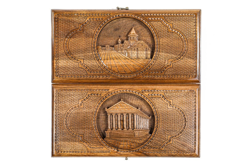 Backgammon Board - Garni & Geghard Classic Wooden Design - Unumperfectus