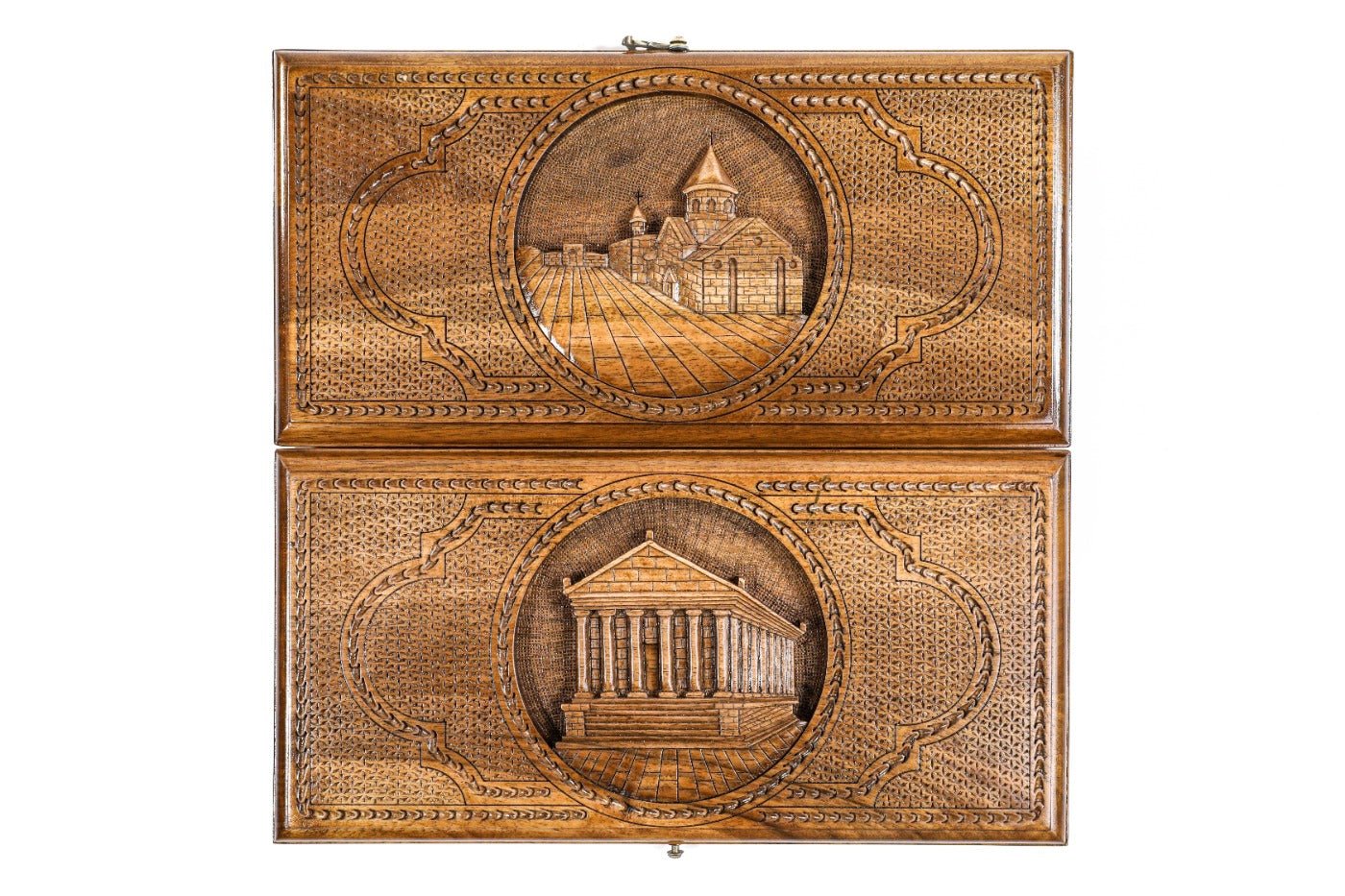 Backgammon Board - Garni & Geghard Classic Wooden Design - Unumperfectus