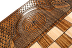 Eagle's Nest Classic Design backgammon board - side profile showing the craftsmanship