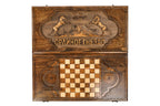 Eagle's Nest Classic Design backgammon board - detail of the wood grain and finish