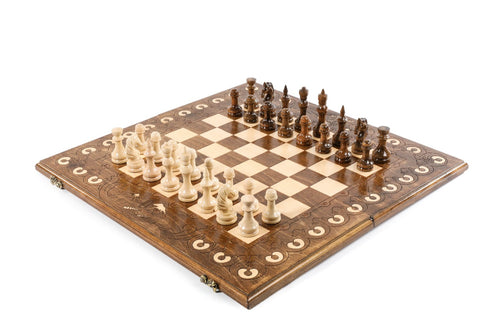 Large handmade Armenian chess set with Ararat classic design 23.6 inch