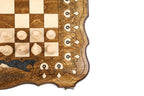 Armenian Mount Ararat chess set - side profile of the board