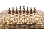 Premium handcrafted chess set with Armenian artwork and contour styling