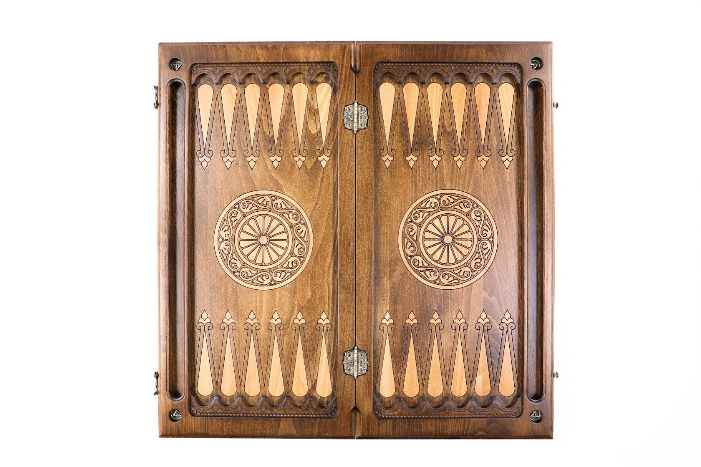 Wooden Carved Chess & Backgammon With Eternity Patterns 50 cm / 19.7" - Unumperfectus