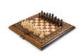 Compact chess and backgammon set with Eternity pattern design 11.8 inch