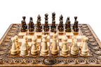 Eternity Classic chess and backgammon set - chess pieces set up for play