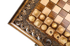 Eternity Classic chess and backgammon set - close-up of the playing squares
