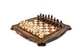 wooden chess set with contour outline board design