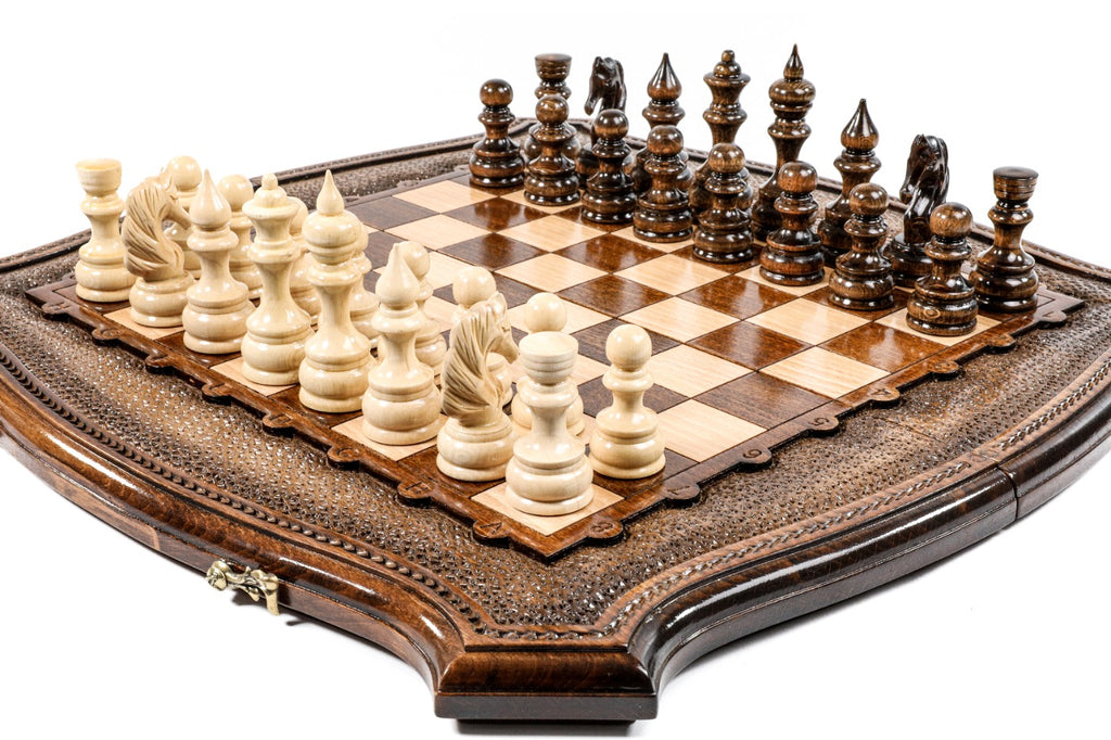 modern chess board with outlined squares detail