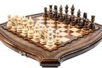 modern chess board with outlined squares detail