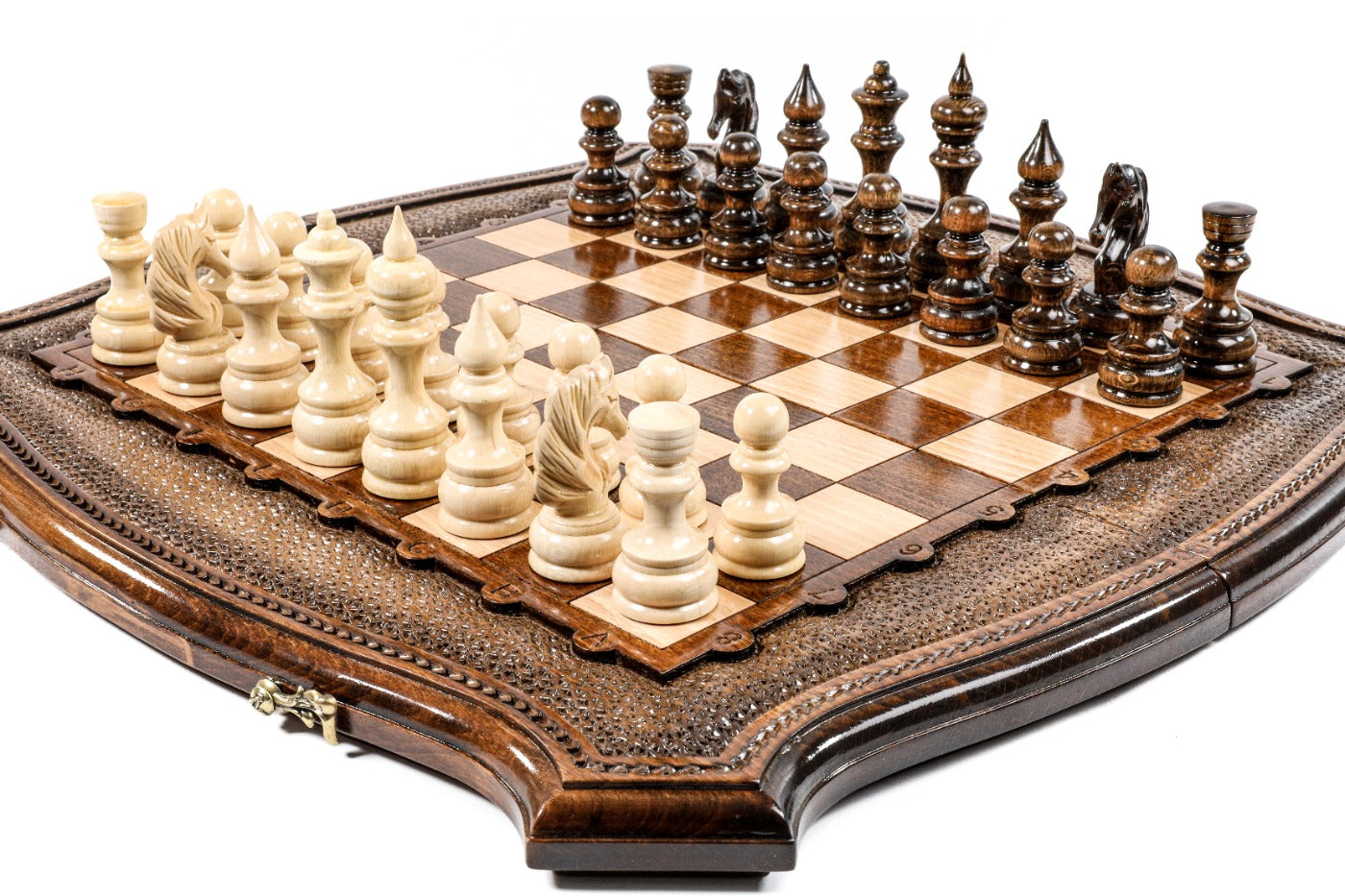 modern chess board with outlined squares detail
