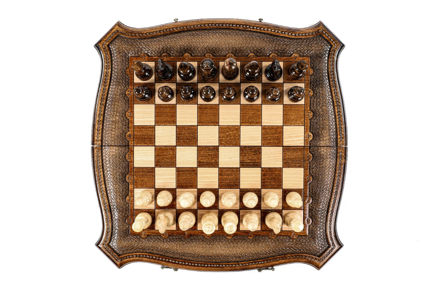 Chess Set with Contour Outline – Unique Wooden Chess Board - Unumperfectus
