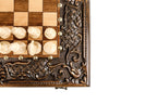 Carved Ornamental Braid Pattern / chess and backgammon set - detail of the carved border