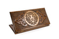 Wooden backgammon board with carved lion design 23.6 inch