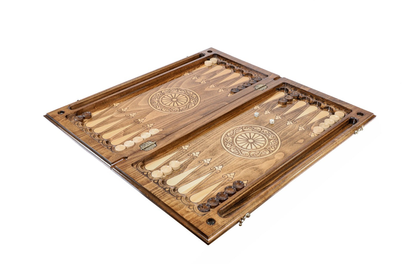 Close-up of the solid wood edges and classic rectangular frame, showcasing the heavy-duty construction.