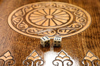 Coat of Arms of the Russian Federation backgammon board - close-up of the playing surface
