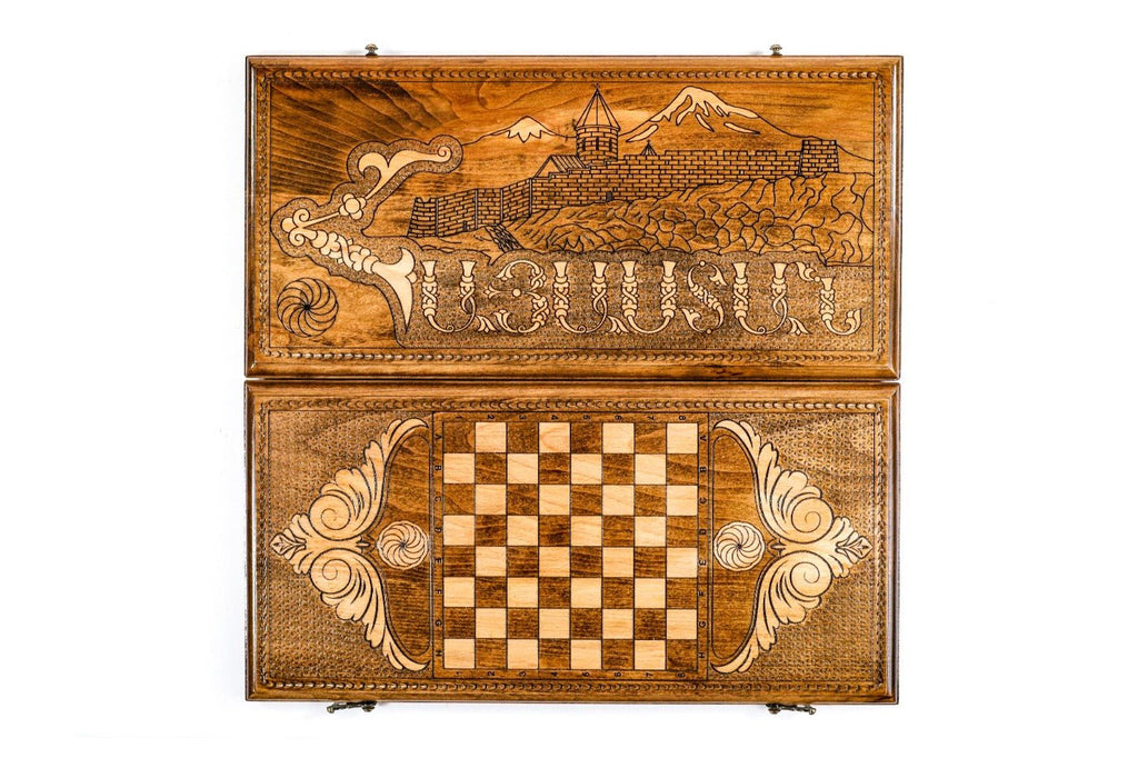 Backgammon Board - Hayastan Heritage Wooden Design - Unumperfectus