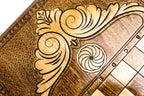 Hayastan Heritage Design backgammon board - detail of the wood grain and finish