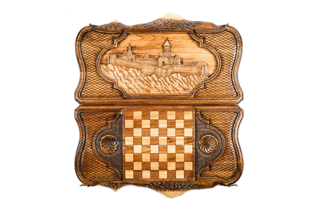 Backgammon Board - Tatev Monastery & Mount Ararat Wooden Design