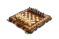 Compact handmade Armenian chess and backgammon set with Mount Ararat design 11.8 inch