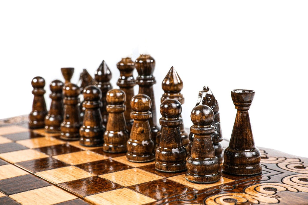 Armenian Ornamental Chess Set & Backgammon Board 11.8" | 30 cm - Unumperfectus