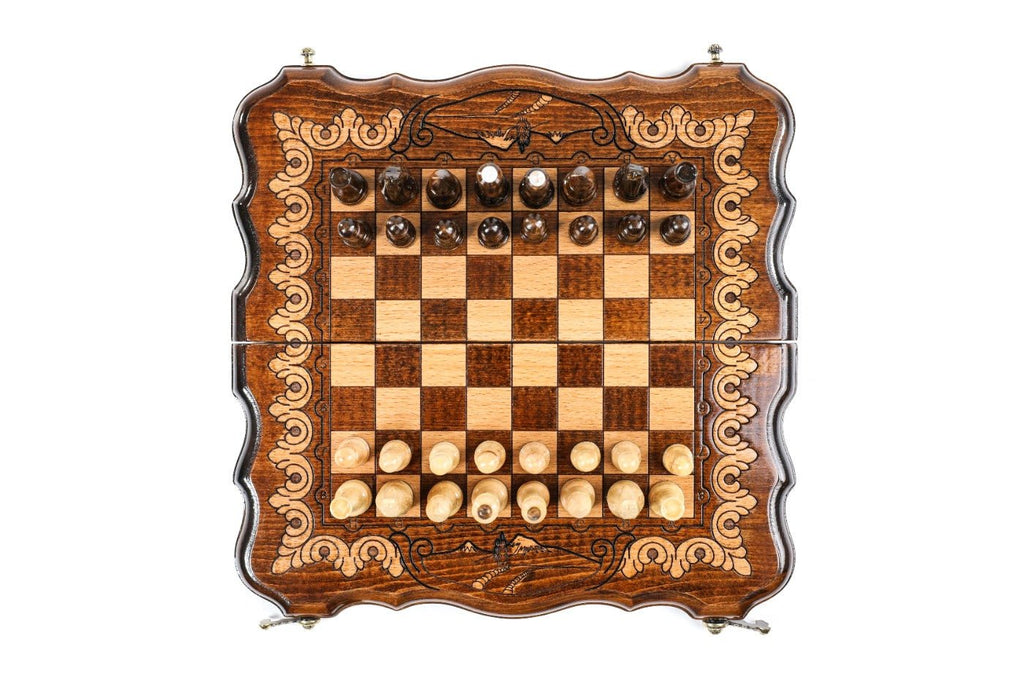 Armenian Ornamental Chess Set & Backgammon Board 11.8" | 30 cm - Unumperfectus