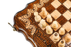Armenian Ornamental chess and backgammon set - angled view showing the craftsmanship