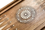 Ornamental Bas Relief Design backgammon board - angled view