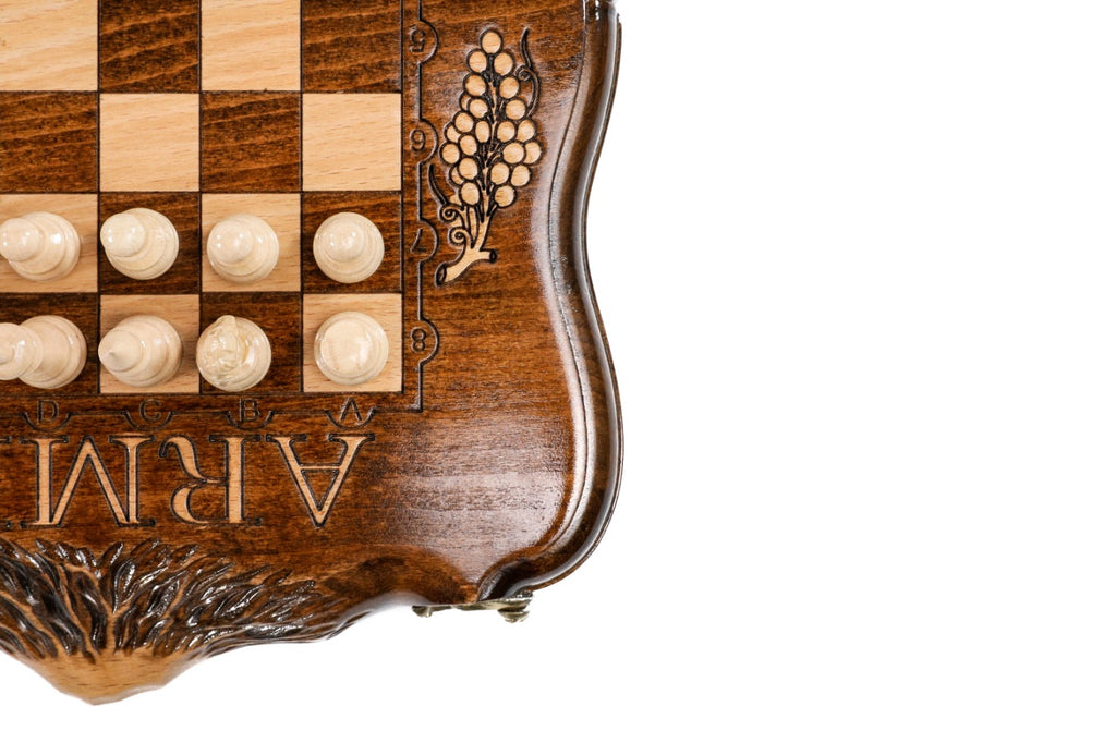 Mount Ararat Chess Set with Grape Decorations and ARARAT Engraving - Unumperfectus