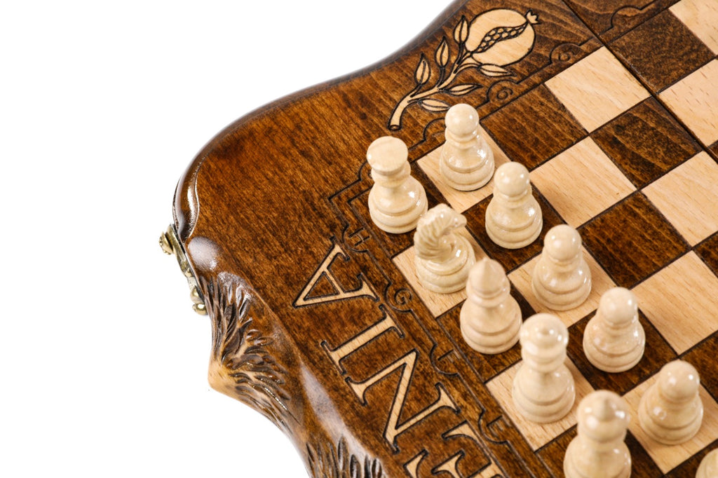 Mount Ararat Chess Set with Grape Decorations and ARARAT Engraving - Unumperfectus