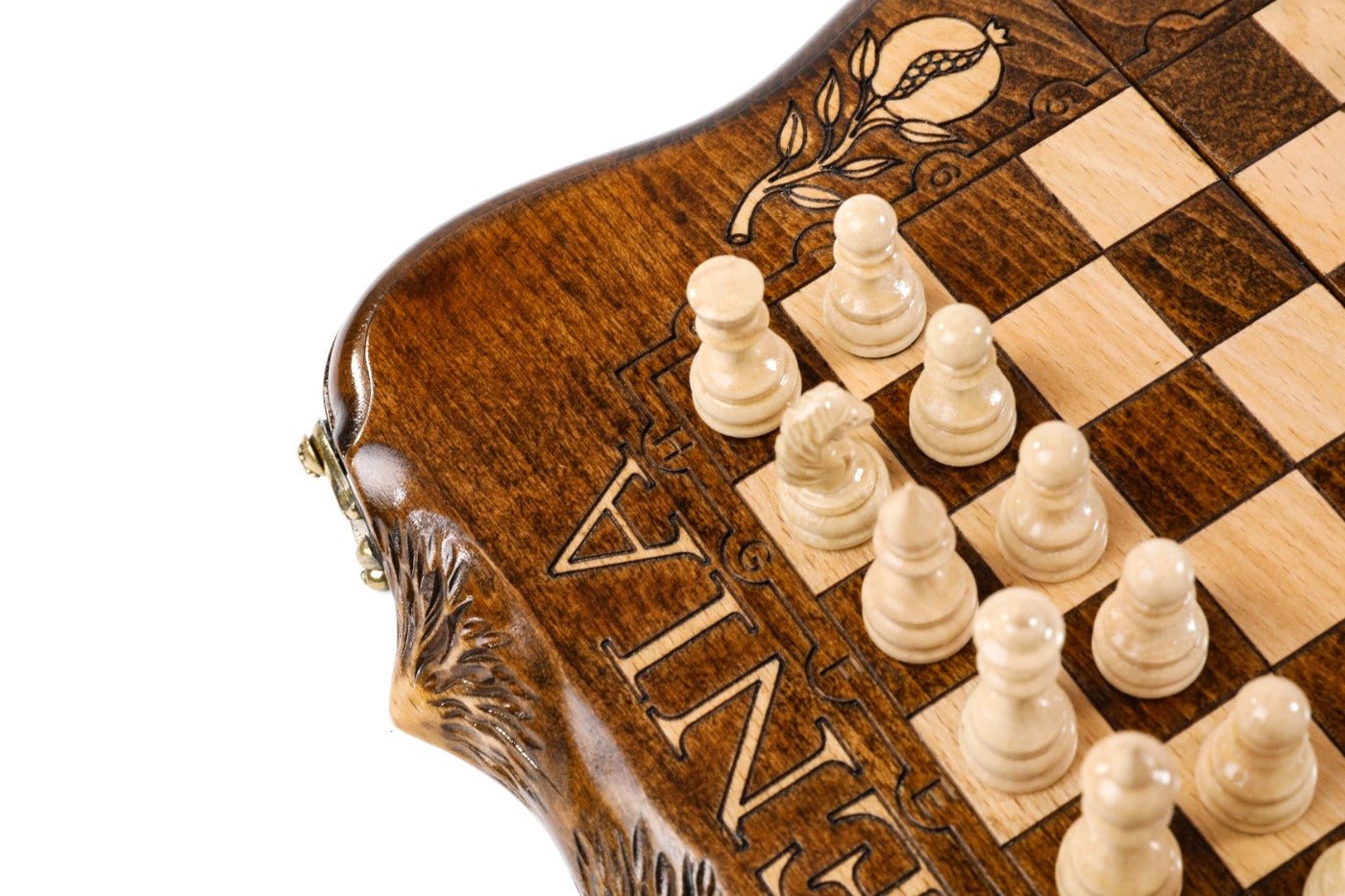 Mount Ararat Chess Set with Grape Decorations and ARARAT Engraving - Unumperfectus